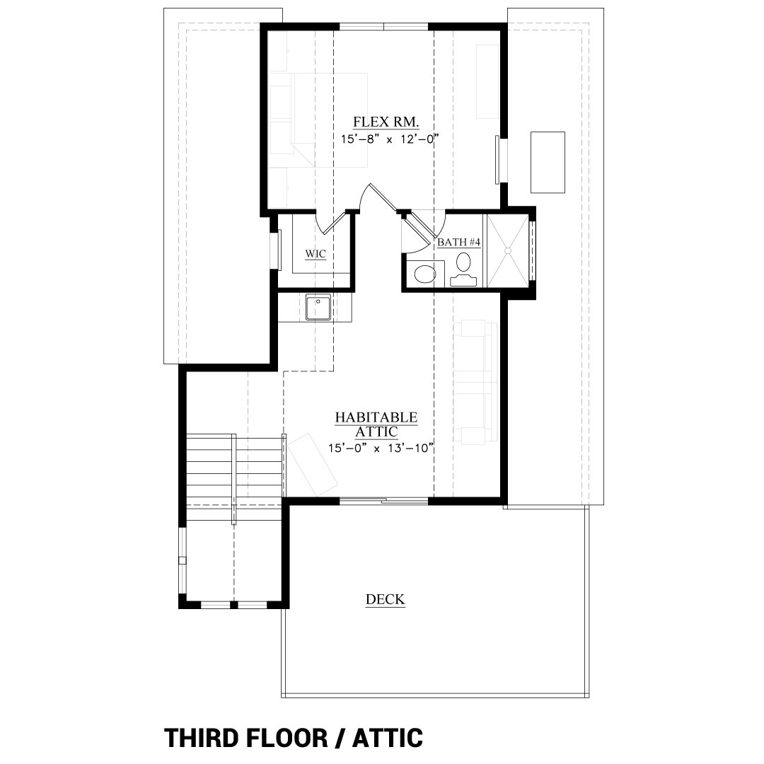 9th Ave Ortley Beach NJ Floor Plan - 3rd Floor / Finished Attic