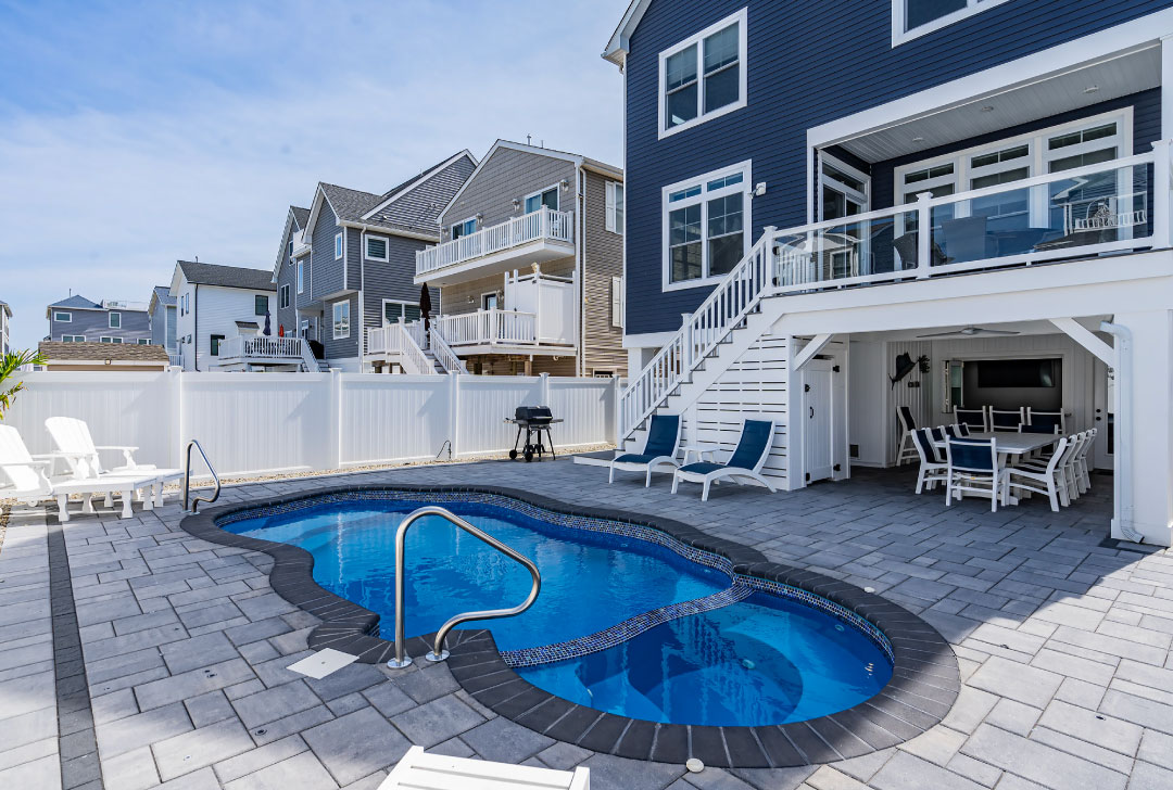 9th avenue Ortley Beach NJ House Dakan Rentals backyard pool