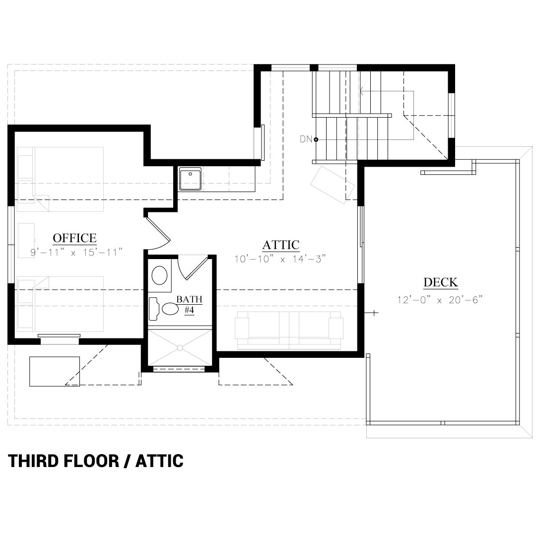 Fort Ave Third Floor / Attic Floor Plan